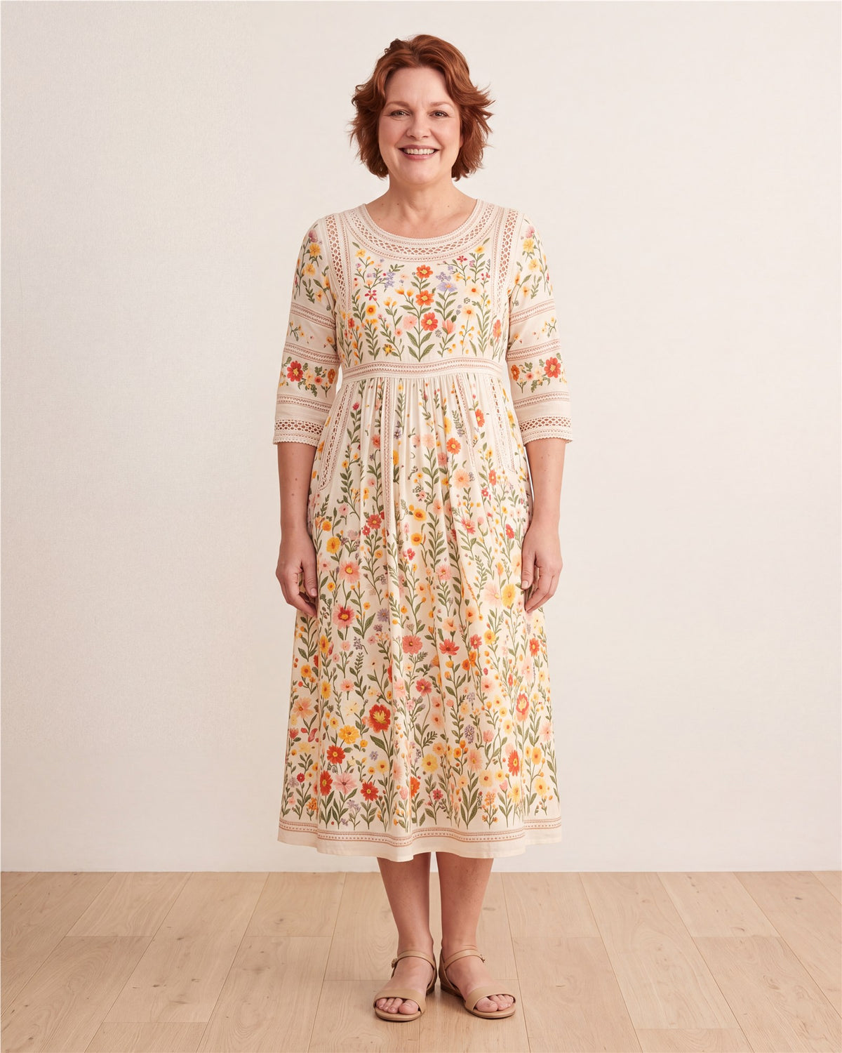 Wildflower Meadow Charm Midi Dress – view 3