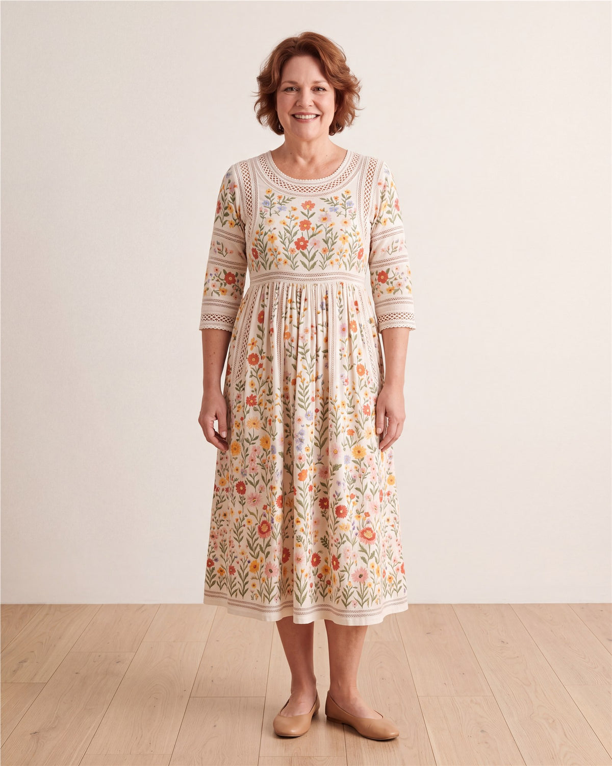 Wildflower Meadow Charm Midi Dress – view 7