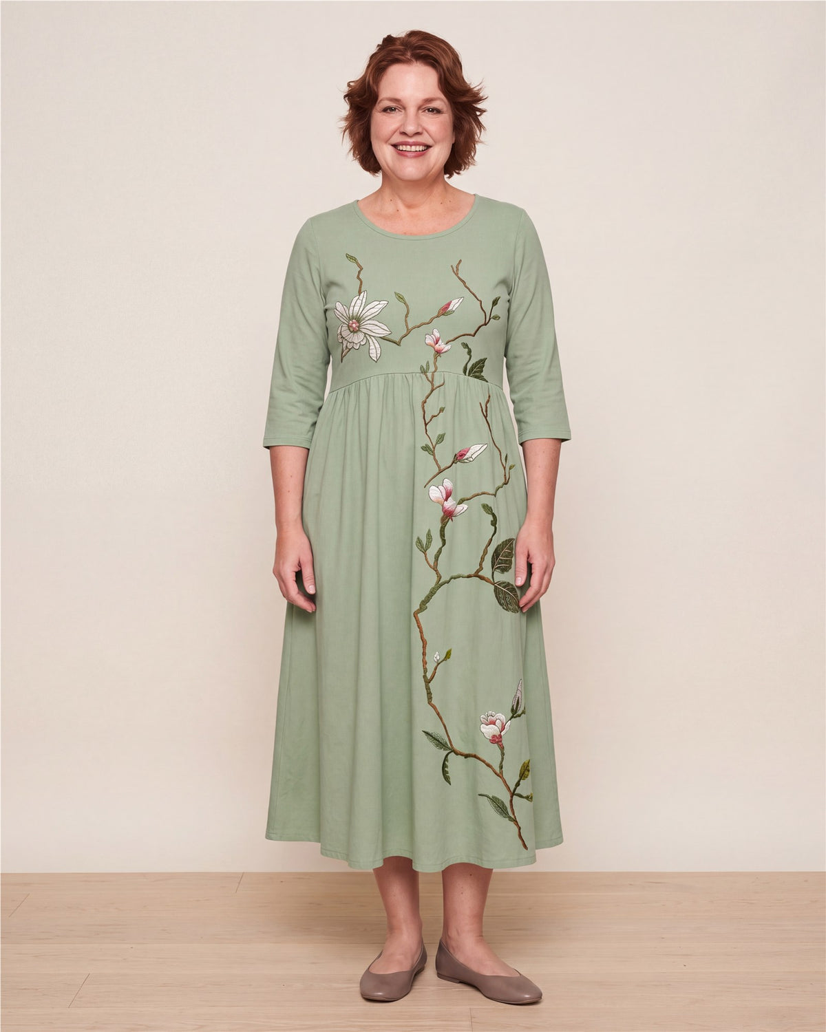 Willow Bloom Sage Midi Dress