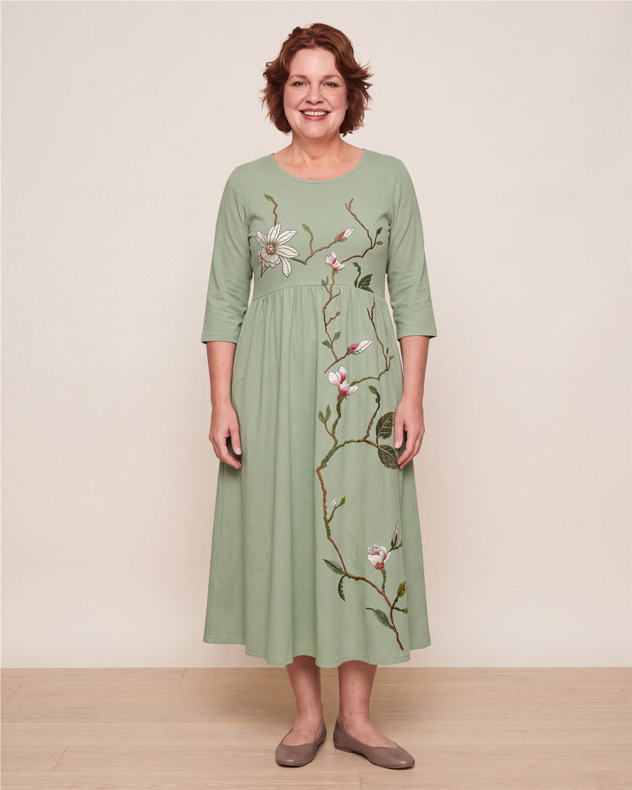 Willow Bloom Sage Midi Dress
