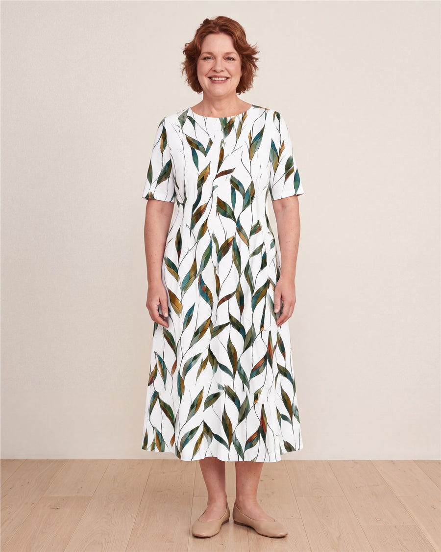Willow Meadow Botanical Pocket Midi Dress
