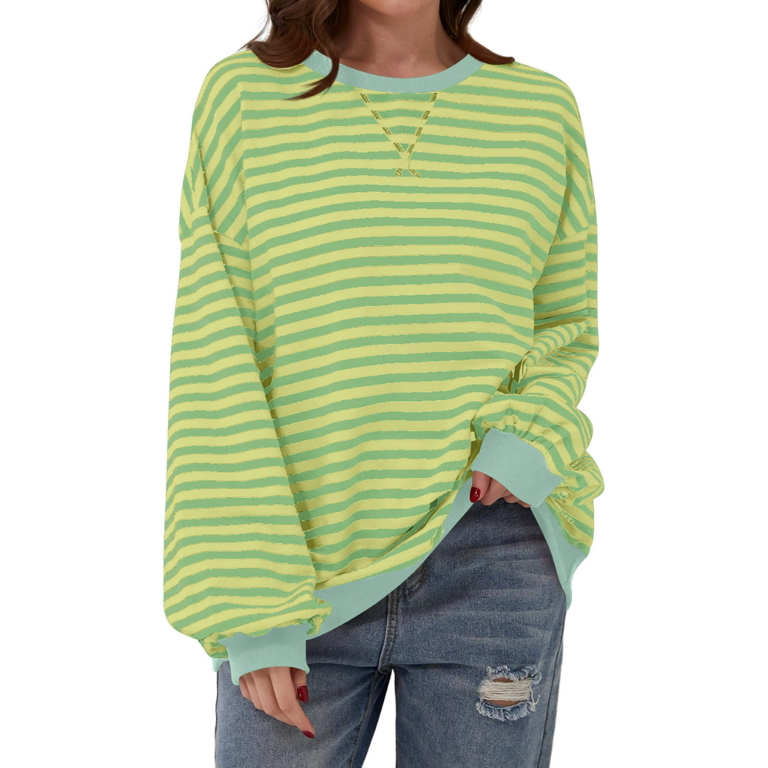 DARLOWE™ – Relaxed Striped Lantern Sleeve Hoodie